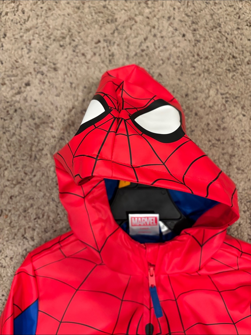 Marvel rain coat Red and Blue Spider-Man Hooded Jacket - Picture 3 of 6